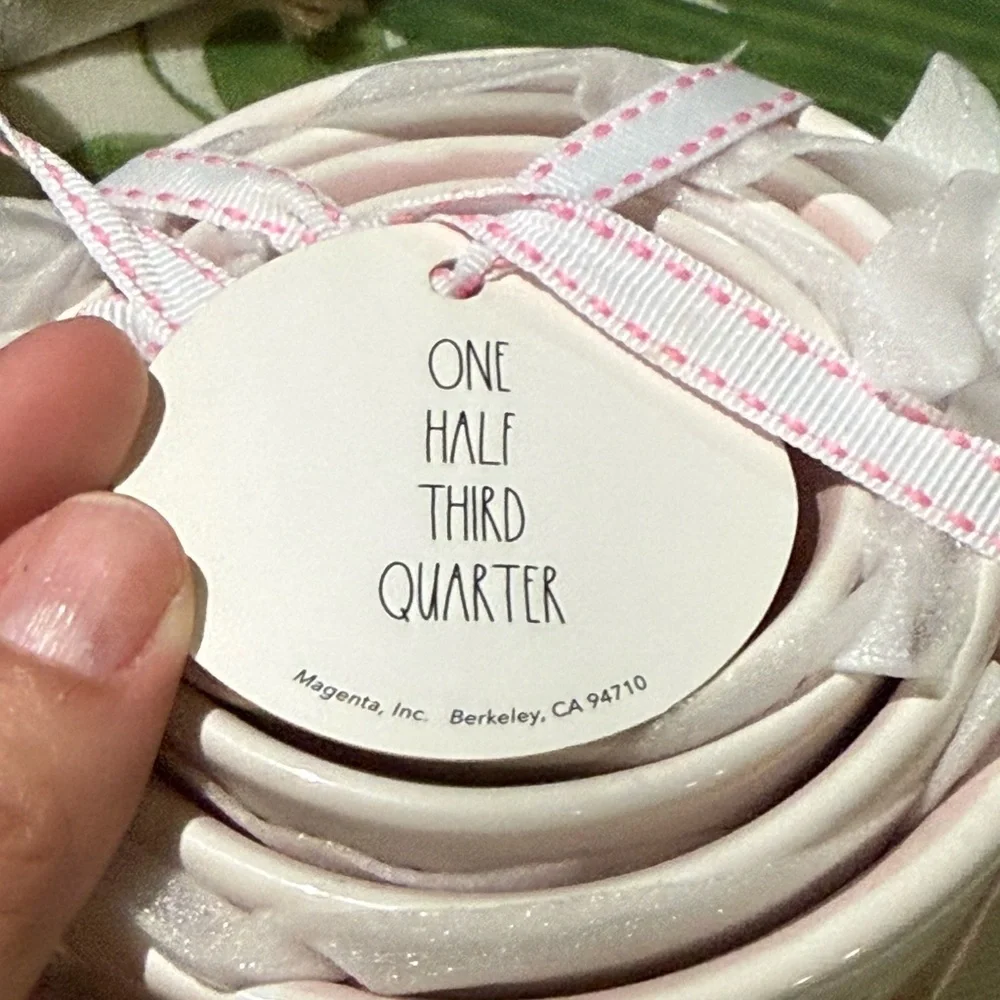 Rae Dunn Pink and White Ceramic Measuring Cups
